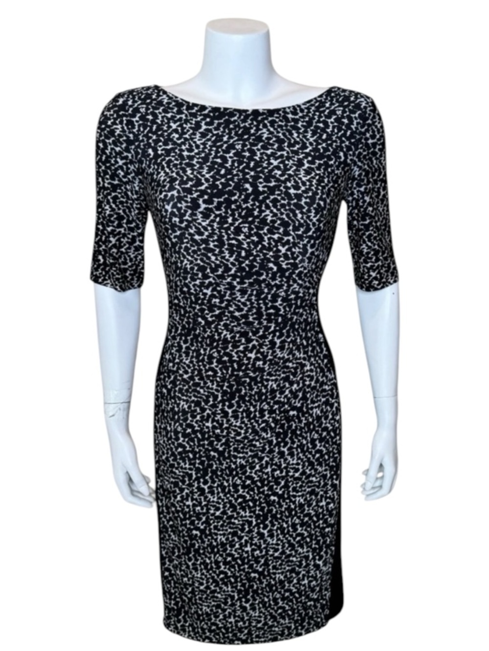 Lauren Ralph Lauren Sheath Dress 4 Ruched Illusion Animal Print Career